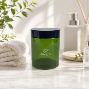Pot cosmétique en plastique à large ouverture de 200 ml, vert foncé, col fileté de 68 mm, fabricant d'emballages cosmétiques au Vietnam - Product Image 4