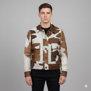 Chaqueta RTS de piel de vaca para hombre, chaqueta de cuero genuino para hombre, ropa de invierno, chaquetas de cuero estilo motorista Unisex con bolsillos delanteros, chaquetas 1 MOQ - Product Image 1