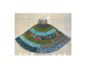 Falda de siete capas de seda de cintura alta para mujer, ropa de fiesta bohemia, Vestido largo de retazos, ropa de verano para dama de honor - Product Image 1