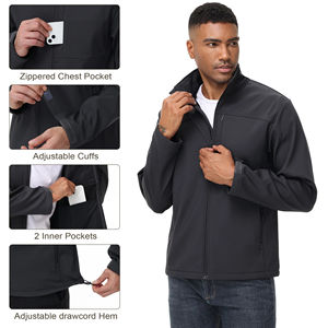 Vestes Softshell d'extérieur personnalisées de haute qualité pour hommes randonnée pêche Softshell coupe-vent imperméable veste chaude d'hiver pour hommes - Product Image 3