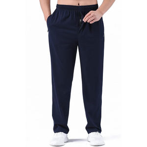 Pantalon de jogging en toile pour hommes, avec logo personnalisé, style décontracté, polaire, pantalon de survêtement de sport léger, mi-léger - Product Image 4
