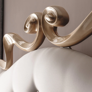 Ensemble de cadre de lit en bois d'acajou sculpté à la main au design moderne, Guyana, luxe, taille king, hôtel, appartement, chambre à coucher, bois massif, bois de Java - Product Image 4