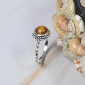 Handmade 925 Sterling Silver Ring Simple <b>Tiger</b> <b>Eye</b> Gemstone Natural Gemstone <b>Jewelry</b> Rhodium Plated 925 Stamped Solid Elegant - Product Image 3