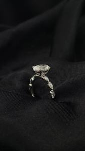 Personalizado 1ct Oval D Color Lab Grown Diamond Ring 14K Oro amarillo Compromiso Anillos de lujo para mujeres Pavimentado Marquesa Estilo - Product Image 4