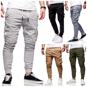 Pantalones Cargo Casuales para Hombre, Cintura Alta, Corte Regular, Ligeros, de Lana Peinada, para Senderismo al Aire Libre, Bordados, Lavado a la Piedra, Servicio OEM - Product Image 1