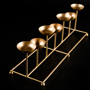 Soporte de Urli dorado de estilo único, centro redondo de latón decorativo, decoración de boda, diseño rústico Ins, vidrio, Metal, ocasiones navideñas - Product Image 3