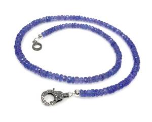Natural <b>Tanzanite</b> Beads Necklace <b>Tanzanite</b> Rondelle Beads Necklace Gifts for Her Strands Beads Necklace for Engagement Gift - Product Image 3
