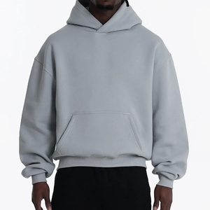 Haute qualité 500gsm poids lourd pull à capuche français Terry sweats à capuche goutte épaule pas de cordes lourd surdimensionné hommes sweats à capuche - Product Image 1