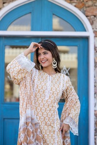 <span class=keywords><strong>2025</strong></span> nuovo arrivo da donna in cotone 100% Kurta patta Set di <span class=keywords><strong>Design</strong></span> <span class=keywords><strong>Kurti</strong></span> per ragazze con pantaloni Kameez per abito 3 pezzi - Product Image 4
