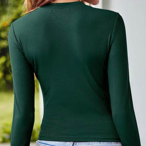 95% algodón 5% Spandex cuello redondo verano liso mujeres Crop Tops camisa logotipo personalizado impresión señora recortada camiseta Crop Top - Product Image 5