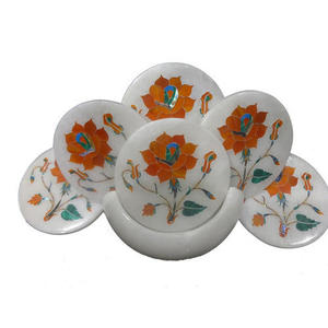 ที่รองแก้วหินอ่อนตกแต่งรูปทรงสี่เหลี่ยมที่รองแก้วกาแฟเบียร์ถ้วยไวน์ - Product Image 3