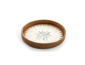 ถาดไม้ม็อบทำมือรูปหญ้าทะเลถาดเสิร์ฟทำจากหวายมุกดีไซน์ใหม่ล่าสุด - Product Image 4