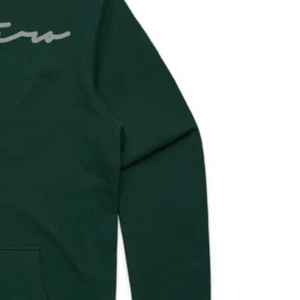 Sudadera con capucha Core Signature para hombre Forest Green Heavyweight Cotton Poly Blend Regular Fit aislado y cómodo para uso diario - Product Image 4