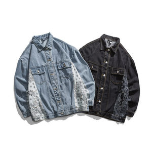 แจ็คเก็ตยีนส์ผ้าฝ้ายคุณภาพสูงสำหรับวัยรุ่นแฟชั่นลำลองพิมพ์ลาย Paisley สำหรับฤดูใบไม้ร่วง - Product Image 5