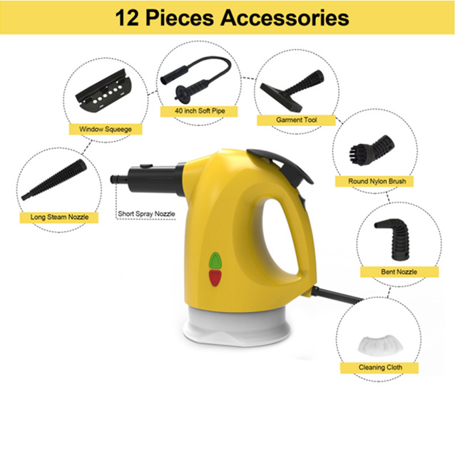 2026 New Electric Handheld Steam Cleaner with Steamer 1300W 320/450ml Water Tank for Hotel Household & Car Use