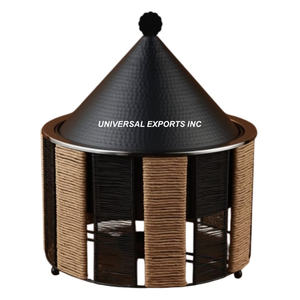 Ensemble de trois chauffe-plats en métal martelé Design Luxury New Hotpot Double Wall Isolé Luxury New Metal Casserole - Product Image 3