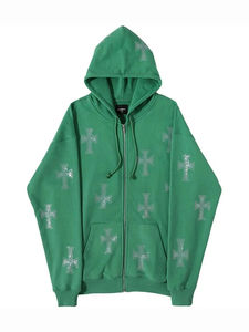 Sudadera con capucha cálida cruzada superior holgada europea y americana para mujer Sudadera con cremallera de Hip Hop Y2k - Product Image 4