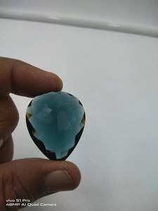 32x40x14,50 MM Londres Topacio Azul corte de pera piedras preciosas sueltas facetadas Topacio Azul laboratorio creado increíble Topacio Azul piedra cortada de pera 90 Ct - Product Image 3