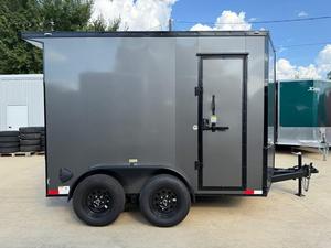 7x10 TA V-Nose Enclosed <b>Cargo</b> <b>Trailer</b> Black Dual Axle 1001-2000 kg Payload - Product Image 3