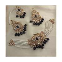 Parure de bijoux indiens plaqués or, style antique, tendance, pour mariée, fiançailles, fête, mariage, collier, boucles d'oreilles, bracelet, haute qualité