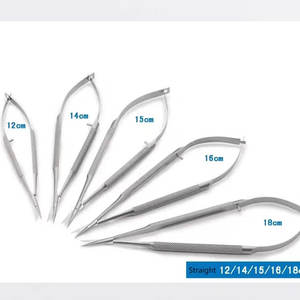 Tijeras para la conjuntiva, 16cm, capsulotomía, Vannas, tijeras para los ojos, portaagujas, fórceps para cirugía ocular, instrumentos quirúrgicos de Metal - Product Image 6