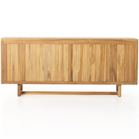 Buffet d'extérieur 72 en bois de teck et canne tissée