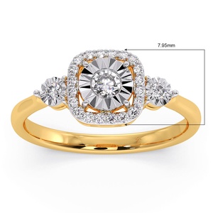 Bague en or massif 18 carats de luxe avec halo de diamants en forme de plaque miracle pour femmes, élégante bague de fiançailles, bijoux d'anniversaire, fournisseur - Product Image 6