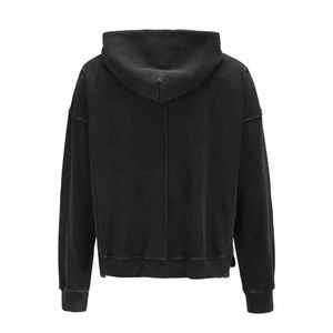 Custom Design 500 Gsm Fleece No <b>Strings</b> <b>Hoodies</b> Drop Shoulder Streetwear Cropped Cotton Hoodie Heavy Weight <b>for</b> Mens - Product Image 2