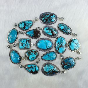 Belle qualité Turquoise Gemstone Pendentif Incroyable Designer Collet Pendentif Bijoux Pendentif Plaqué Argent - Product Image 3