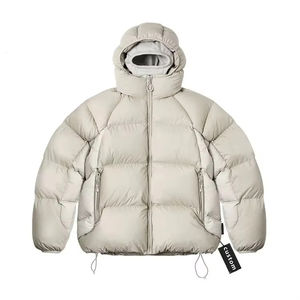 Veste matelassée chaude imperméable coupe-vent d'hiver à capuche brillante en duvet de canard Nouvelle arrivée en coton biologique Vestes matelassées pour hommes de couleur - Product Image 2