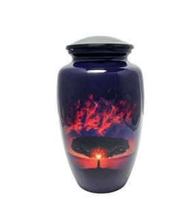 Urnas rojas de aluminio al atardecer para cenizas humanas, urnas de cremación masculinas femeninas adultas para mamá, papá, urnas conmemorativas decorativas para cenizas grandes - Product Image 5