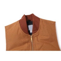 Veste sans manches courte matelassée d'hiver personnalisée, style cargo, streetwear, veste de travail, toile de canard épaisse pour hommes, tissée, lavée