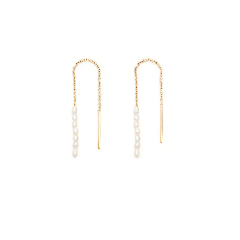 QLEESI Fancy Kawaii Non Tarnish Jewelry Ear Wires Nature Stone Pearl Earrings 925
