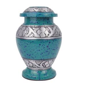 Brass <b>Keepsake</b> Cremation Urns With Gold Leaf Design and Black Color Finished <b>for</b> Human <b>Ashes</b> <b>Keepsake</b> Urns - Product Image 4