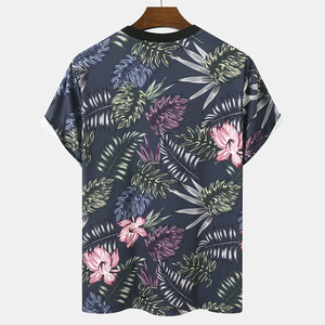 เสื้อยืดผู้ชายลายดอกไม้ โพลีเอสเตอร์ 100% ทรงหลวม คอกลม แขนสั้น ผ้าถัก น้ำหนัก 180 กรัม พิมพ์ลายแบบซับลิเมชั่น สไตล์ลำลองแนวสตรีท - Product Image 2