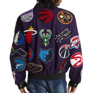 Veste universitaire vintage pour homme, style streetwear, personnalisable, avec broderies en chenille unies, polyester/coton, hiver - Product Image 2