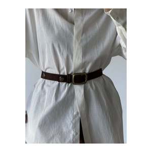 Cinturón de Mujer con Hebilla Cuadrada y Adorno de Corazón, para Pantalones, Chaqueta, Camisa, Vestido - Marrón Antiguo - Product Image 1