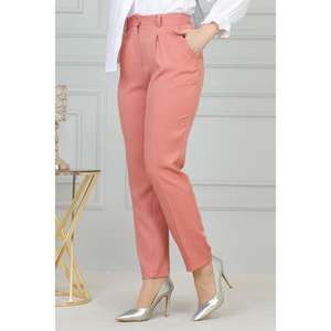 Pantalon Harem Décontracté Taille Haute Respirant Doux Taille XL Couleur Unie Longueur Midi Coupe Droite 100% Coton Idéal Bureau - Product Image 4