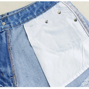 2025 personnalisé femmes Premium en détresse jean Shorts nouveau élégant pierre lavée imprimé Design respirant bouton Rivet décoration - Product Image 5