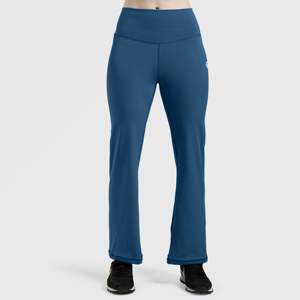 Pantalon slim pour femme Phoenix en bleu sarcelle taille XL, pantalon évasé respirant en tissu tissé, décoration à rayures brodées, style décontracté pour l'été - Product Image 2