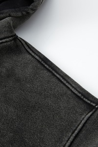 Sweat à capuche unisexe personnalisé à double fermeture éclair, coupe courte, délavé à l'acide, 100% coton, hiver, coupe oversize, épais, style vintage streetwear - Product Image 6