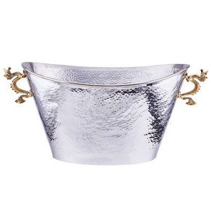 Bac à glace en aluminium classique pour champagne avec poignées latérales |   Seau refroidisseur à vin |   Décoration de table pour bar, hôtel, fête - Product Image 2