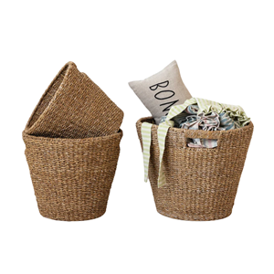 Nice Style Natural Seagrass <b>Laundry</b> <b>Basket</b>, Seagrass <b>Basket</b> Handwoven For Home Storage Cheap Price Wholesale From Vietnam - Product Image 3