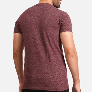 T-shirts à manches courtes pour hommes de la meilleure qualité d'été en jersey tissé couleur bambou solide col rond technique de teinture unie - Product Image 6