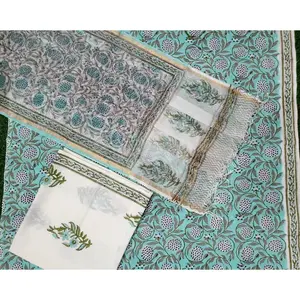 Vestido Largo de Algodón Azul sin Costuras para Mujer, Estilo Salwar Kameez, Vintage, Étnico, de Invierno, Bordado, con Estampado Digital - Product Image 1