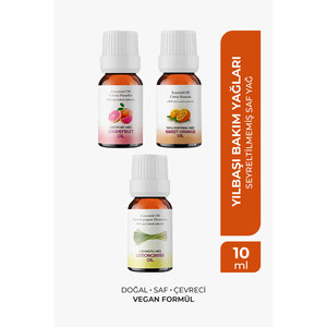 Christmas Gift Set of 10 ml <b>Essential</b> <b>Oils</b>-Sweet <b>Orange</b> Grapefruit Lemongrass for Skin Care Turkey - Product Image 5