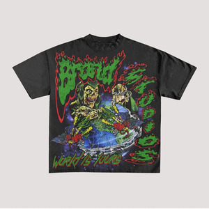 T-shirt décontracté à motif de camouflage 3D pour hommes Nouvelle version 100% coton Long motif solide surdimensionné 300 grammes Poids du tissu - Product Image 1