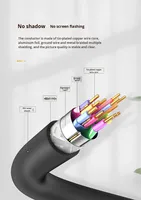 Câble coaxial de jeu 4K 60Hz plaqué or avec gaine en PVC et blindage en feuille, connecteurs robustes pour PS5, PC, moniteur, projecteur