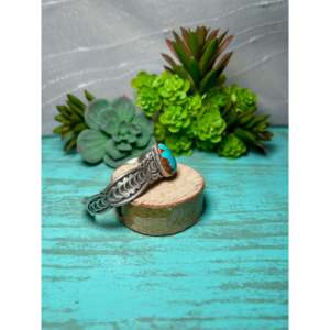 Navajo Handmade Kingman Turquoise & Sterling <b>Silver</b> <b>Cuff</b> <b>Bracelet</b> Cultural Collectible Jewelry - Product Image 2