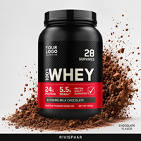 Poudre de Protéine de Lactosérum Transparente en Gros, Poudre de Protéine Chocolatée pour Grossir les Fesses, Suppléments de Nutrition Sportive Pré-entraînement, Usines Personnalisées
